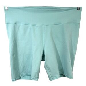 Fabletics Plus Size 3X Shorts Power Hold‎ Aqua Blue Bike Shorts Bermuda 1763